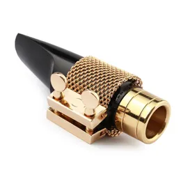 Högkvalitativ guldpläterad saxofonmetall munstycksklipp/bakelit munstycke klipp vasssaxofon tillbehör