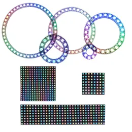 Streifen 8x8 16x16 8x32 LED-Matrix Flexibler Bildschirm Digitalpanel RGB WS2812 Pixel Ring einzeln adressierbar DC5VLED-StreifenLED