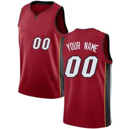 Tryckt Miami Custom Diy Design Basketballtröja Anpassning Team Uniforms Skriv ut Personliga Any Name Number Mens Kvinnor Kids Ungdom Boys Red Jersey