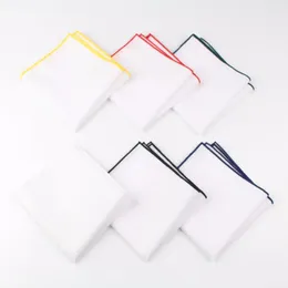 Bow Ties Men's Sunny Style Cotton Handkufe White Pocket Square Colorful Brink Hankies TOLESLE CASIAL 23 23CMBOW