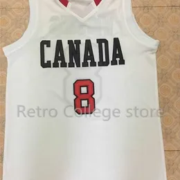 Sjzl98 Men #8 Andrew Wiggins Canada white Red Basketball jersey Retro  throwback stitched embroidery Customize any name number