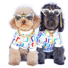 Mjukt mode Hundtröja Sommar Hundkläder Lyxiga designerkläder för husdjur Ventilation Sublimering Tryck Husdjurskläder för små hundar Fransk bulldogg Yorkie