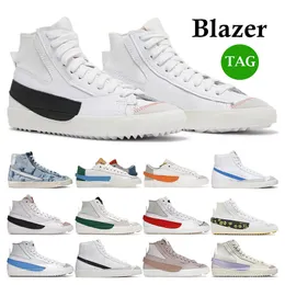 2022 Designer Blazer Mid 77 Vintage Mens Casual Shoes Women Black White Unc Pink Oxford Orange Sail Glaze Powder Sport Sneakers Trainers Skateboard Outdoor