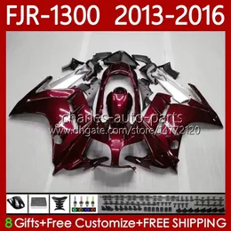 Carrozzeria OEM per YAMAHA FJR-1300 Vino rosso FJR 1300 A CC FJR1300A 2001-2016 anni Moto Body 112No.17 FJR1300 13 14 15 16 FJR-1300A 2013 2014 2015 2016 Kit carenatura