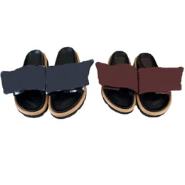 Designer POOL PILLOW Women Mules Rubber Men Sandals Sunset Flat Comfort Mules Ladies Vibrant Padded Front Strap Slippers Easy-to-wear Style