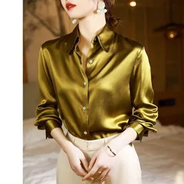 Women's Blouses & Shirts Silk Shirt Blusas Femininas Elegantes De Luxo For Women Fashion 2022 Mujer Moda Tops Ropa Chic PointWomen's