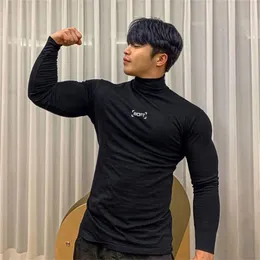 Gym T Shirt Men Fitness Bodybuilding Clothing Workout Quick Dry Long Sleeve Shirt Male Spring Sports Tops Compression Tee Shirt 220513