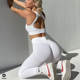 Plus XL Seamless Women Fitness Arise Epic Yoga Sets High Waist Gym Scrunch Leggings Sports Bra Workout Active Wear Suits 220428