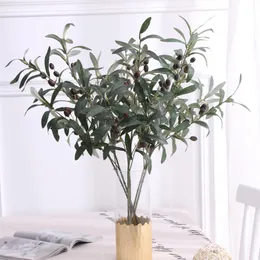 Decorative Flowers & Wreaths Artificial Olive Branches Leave With Fruits For Home Wedding Decoration Accessories Christmas Diy Vase Green Fa