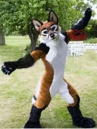 Długie Fursuit Brown Maskotki Kostium Wolf Fox Suit Party Game Fancy Dress Rozmiar Dorosłych Stroje Halloween Parade