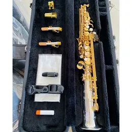 Original WO37 one-to-one structure model Bb professional high-pitched saxophone white copper gold-plated B-tune SAX instrument