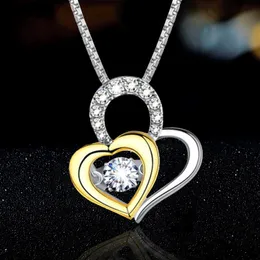 Ожерелья с подвесками, простое ожерелье с сердечком из циркона для женщин, цвет: золото, серебро, ухаживание, брак, невеста, подарок на день Святого Валентина, ювелирные изделия
