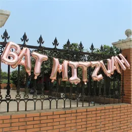 Bat Mitzvah Party Decoration rose gold silver balloons Banner Photo Booth Backdrop T200526