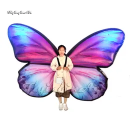 Attractive Walking LED Inflatable Butterfly Wing Carnival Stage Performance Blow Up Lighting Costume For Club And Bar Event