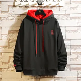 Män avslappnad harajuku tröja hoodies manlig fast färg hip hop pullover vår hösten mens hooded tröja överdimensionerad 6xl 220816