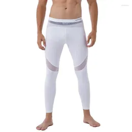 Pantaloni da uomo Uomo Yoga Sheer Mesh Patchwork Allenamento Pantaloni sportivi Moda Casual Leggings traspiranti a vita media Fitness Skinny Drak22