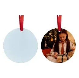 DHL Delivery Sublimation Blank Christmas Ornament Double-Sided Xmas Tree Pendant Multi Shape Aluminum Plate Metal Hanging Tag Holidays Decoration Craft DD