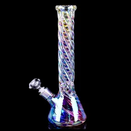 Rainbow Glass Bong Hookahs Smoking Glass water Pipes Downstem Perc Bubbler Heady Dab Rigs With 14mm Bowl