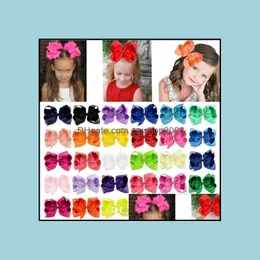 Hair Clips Barrettes Jewelry 30 Colors 6 Inch Girl Bows Candy Color Design Bowknot Children Girls Accessory 13.5G Drop Delivery 2021 Duvbj