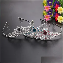 Bebek Kristal Tiara Hairband Çocuk Kız Prenses Balo Taç Parti Accessiories Çocuk Dans Bandı Aksesuar Drop Teslimat Gerçekler 2021 Hai