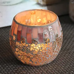 Lampade da tavolo Portacandele in vetro a mosaico Tea Light Regali di opere d'arte fatti a mano per decorazioni per la casa Decorazioni per festeTavolo
