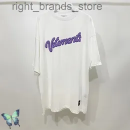 폼 백 레터 자수 Vetements 오버사이즈 티셔츠 W220808