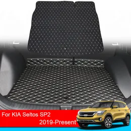 1PC PU skórzany samochód tylna mata bagażnika dla Kia Seltos SP2 2019 Wodoodporna ochronna liniowca taca na podłogę akcesoria