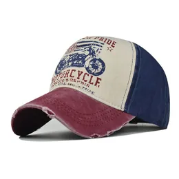 Pure Cotton Washed Ponytail Hole Flag Embroidered Baseball Caps Fashion Tide Curved Eaves Cap 006