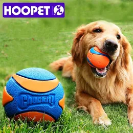 Hoopet Pet Dog Puppy Squeaky Chew Toy Sound純粋な自然な無毒のゴム屋外遊び小さな大きな面白いボール220423