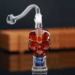 Renkli Mini Kafatası Kabak Cam Nargile Dab Rig Bongs Su Boruları Percolator Downstem Yağ Brülör Bongs Sigara Boru