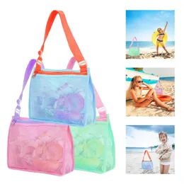 Children Beach Travel Protable Mesh Organizer Bag Kids Swimming Bags Beachs Toys Towel Storage Bag Women Cosmetic Makeup Sack