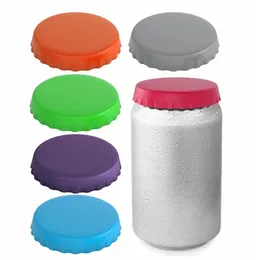 Bar Tools Reusable Food Grade Silicone Soda Can Lids Stopper Covers Bottle Saver Topper Caps With No Spill Fits Standard Soda/Beverage/Beer cans 6 Colors