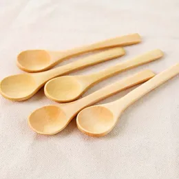 Jam Spoon de madeira Baby Honey Spoons Coffee Scoop New Delicate Kitchen usando condimento pequeno 13*3cm Dh7688