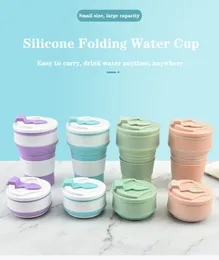 Portable Tumblers silicone folding water cup 350ml retractable travel mouthwash cup creative coffee high temperature resistance