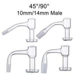 미국 등급 완전 용접 쿼터 뱅거 흡연 액세서리 테르프 슬러퍼 베벨 에지 뱅커 10mm 14mm 남성 조인트 45 ° 90 ° 유리 봉을위한 뱅커