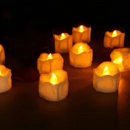 Strings 36PCs Flickering Flameless LED Tea Light Dipped Wax Dripped Tear Battery Operate Candle Lamp F/Wedding Xmas Home Party Bar DecorLED