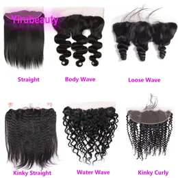 Brazilian Human Hair 13X4 Lace Frontal Deep Wave Body Wave Water Silky Straight 10-24inch