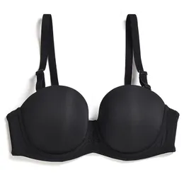 Yandw Women Bra Brassire Underwire 32 34 36 38 40 42 44 B C D E F G H Black Push Up Bras for Women Bielizna Sexy bielizna 220513