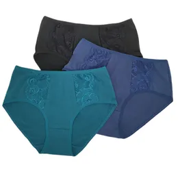 Lace Women's Panties Plus Size Underkläder Panti Andas Bomull Briefs Sexig Underkläder Kvinna Cloth 3pcs / Lot 220426