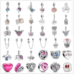 925 Sterling Silver Dangle Charm Miłość Rodzina Matka Koraliki Fit Fit Pandora Charms Bransoletka DIY Akcesoria biżuterii