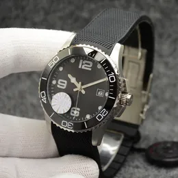 41MM Conquest męskie zegarki automatyczny mechanizm mechaniczny gumowy pasek Concas ceramiczna ramka szkiełka zegarka z HYDROCONQUEST oznaczenia ze szkła Hardlex czarna tarcza