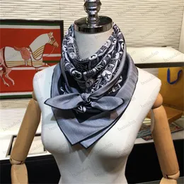 Alta qualidade moda lenço de seda mulheres designer letras imprimir lenços florais bandana para mulheres luxo longo alça saco cabeça envoltórios 90 * 90cm cmw4