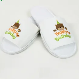 Sublimering Disposable tofflor Hushåll Sundries Spa Slippers Vit Nonslip Open Toe Shoes Hotel Travel Home Party Wedding Supplies