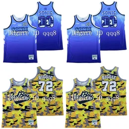 Nik1vip Sonic #00 Джерси #72 Biggie Smalls Bad Boy Movie Basketball Jersey