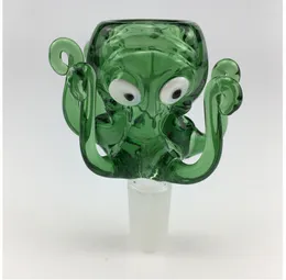Осьминог стеклянный чаша Bong Dab Bear Cookah Аксессуары Высококачественная жара настойчивый синий Зеленый Лейкгрин Янтарь Черный