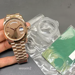 Relógios masculinos de luxo de fábrica EW Relógios automáticos 2813 Algarismos romanos mecânicos 41 mm Aço inoxidável Diamante sólido Fecho Presidente Relógios de pulso masculinos