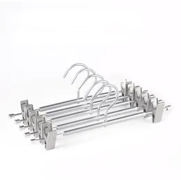 High Grade Strong Aluminum Pants Skirt Bottom Hanger with Clips Heavy Duty Silver Metal Dress Hanger SN4399