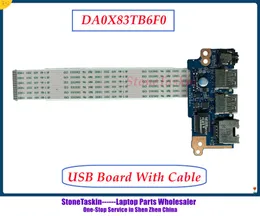 컴퓨터 케이블 커넥터 Stonetaskin 고품질 DA0X83TB6F0 Probook 450 G4 455 노트북 USB 보드 오디오 LAN 네트워크 어댑터 100% TES