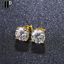 Stud Hip Hop 925 orecchini a bottone in argento sterling lusso 0,5-2 carati Moissanite micro orecchino moda orecchini in oro uomo donna gioielliStud Odet22 Fa