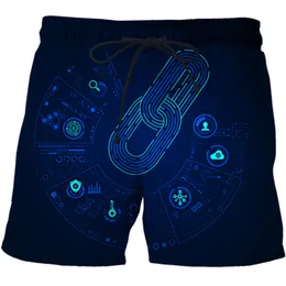 AI Technology Ilustration Series Casual Men Women Unisex Men's Shorts Spress Oversizezed Summer 3D Print Beach Short 220624